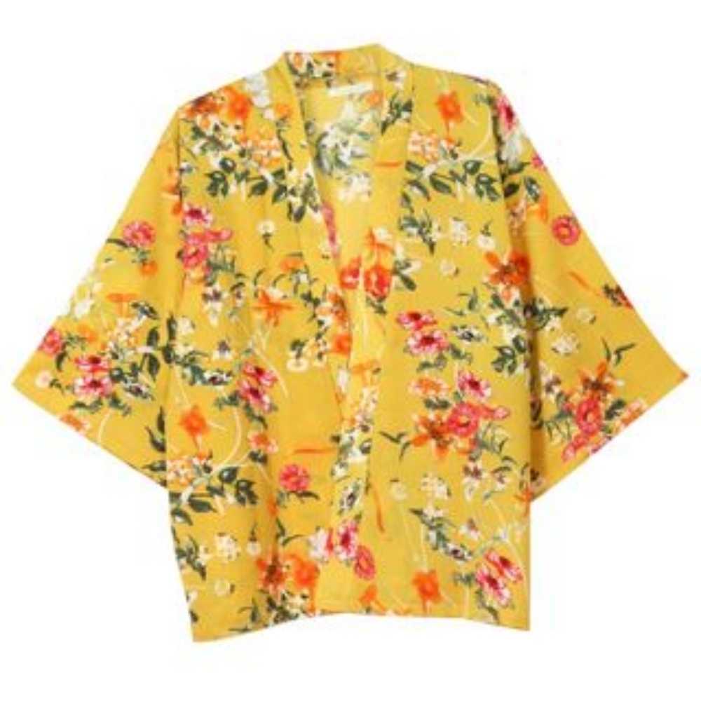 Majestic Mustard Poppy Flower Kimono! - Picture 2 of 3